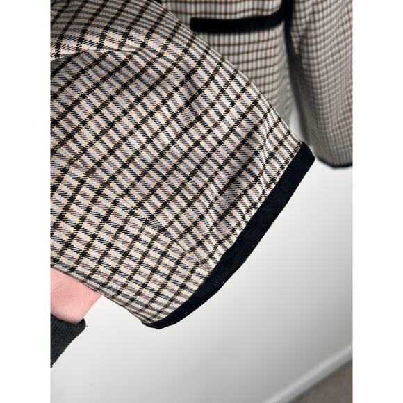 Rails Nota Full Zip Boxy Cropped Jacket Ice Taupe Mini Check Women's Size M NWT - Picture 7 of 14